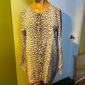 Equipment silk animal print tunic blouse
